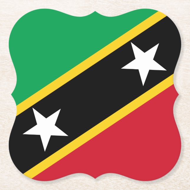Saint Kitts and Nevis Flag Paper Coaster (Front)