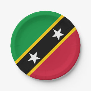 Saint Kitts and Nevis Flag Paper Plate