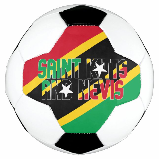 Saint Kitts and Nevis Flag Patriotic  Soccer Ball (Front)