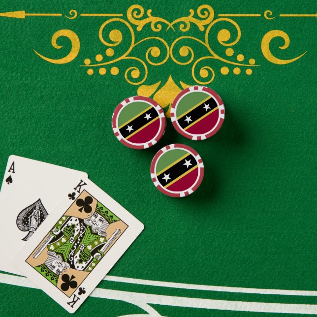 Saint Kitts and Nevis flag Poker Chips (Poker Table (Stack))