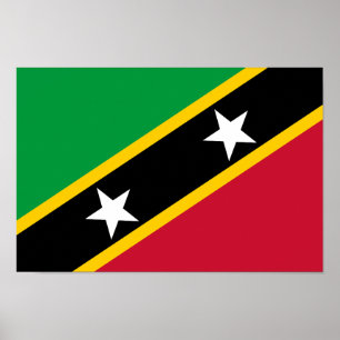 Saint Kitts and Nevis Flag Poster