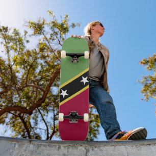 Saint Kitts and Nevis flag Skateboard