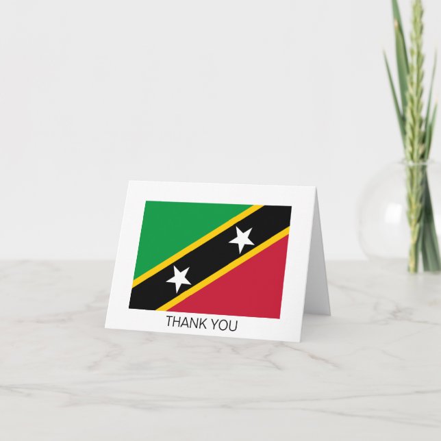 Saint Kitts and Nevis Flag Thank You Card (Front)
