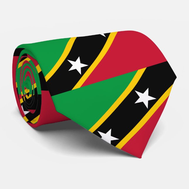 Saint Kitts and Nevis Flag Tie (Rolled)