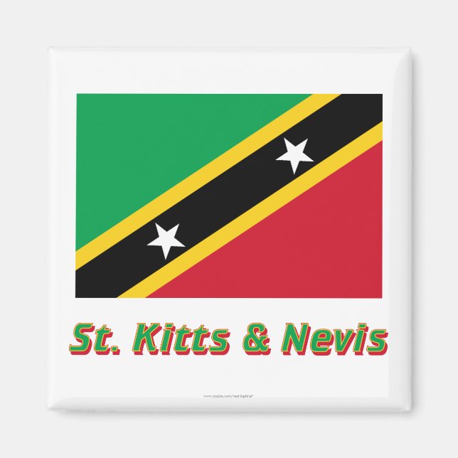 Saint Kitts and Nevis Flag with Name Magnet (Front)