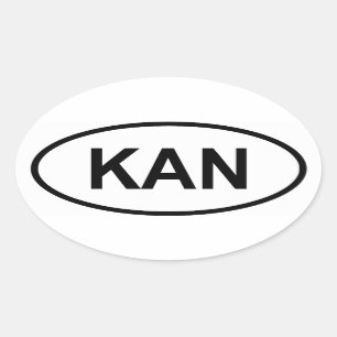 Saint Kitts and Nevis "KAN" Oval Sticker
