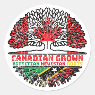 Saint Kitts and Nevis Kittitian Nevisian Canadian Classic Round Sticker