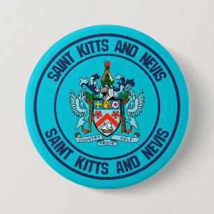 Saint Kitts and Nevis Round Emblem 7.5 Cm Round Badge