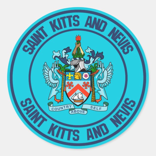 Saint Kitts and Nevis Round Emblem Classic Round Sticker (Front)