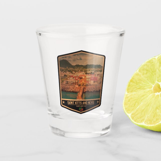 Saint Kitts and Nevis Shot Glass (Front)