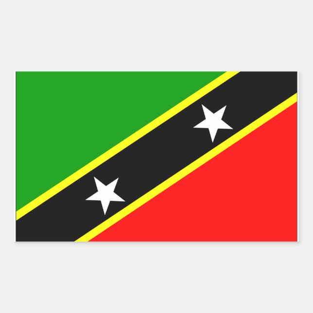 Saint Kitts Nevis Flag Rectangular Sticker (Front)