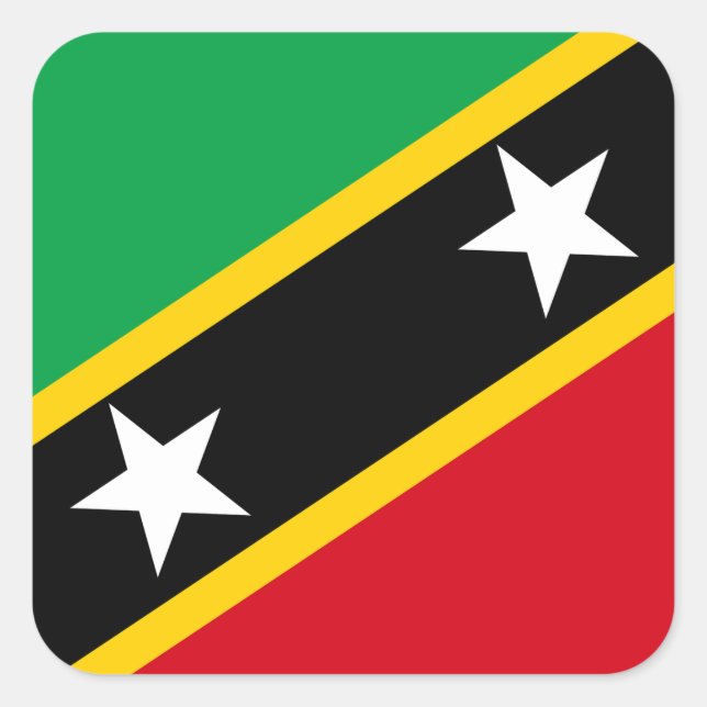 Saint Kitts & Nevis Flag  Square Sticker (Front)