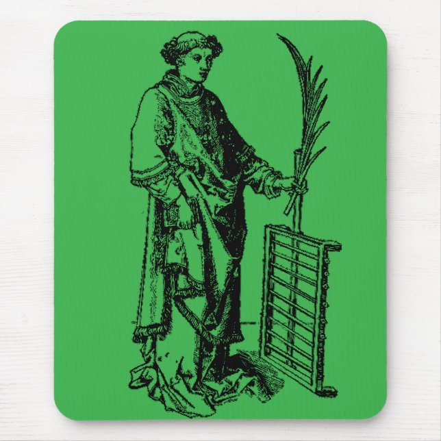 Saint Lawrence by Martin Schongauer Mouse Pad (Front)