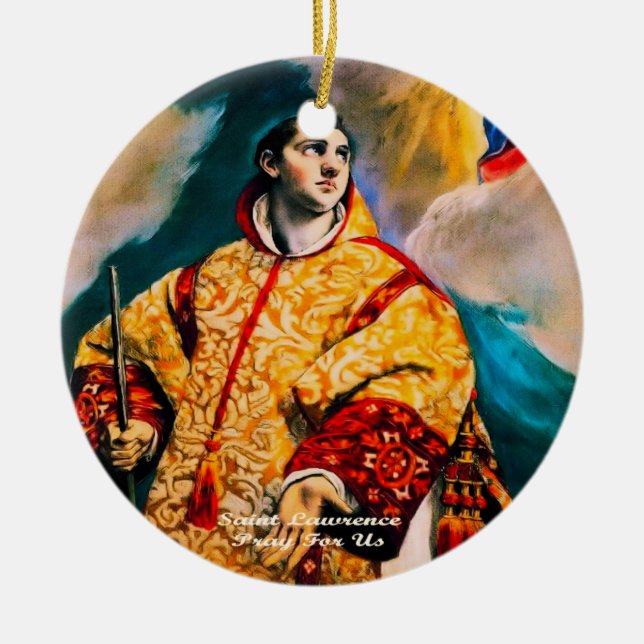 Saint Lawrence Ceramic Tree Decoration (Front)