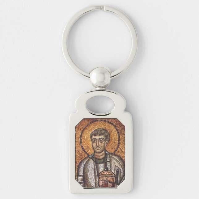 Saint Lawrence Orthodox Mosaic Art Print Key Ring (Front)