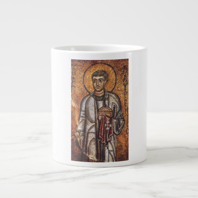 Saint Lawrence Orthodox Mosaic Art Print Large Coffee Mug (Front)