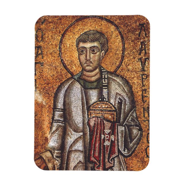 Saint Lawrence Orthodox Mosaic Art Print Magnet (Vertical)