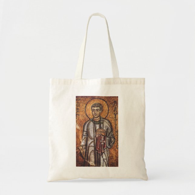 Saint Lawrence Orthodox Mosaic Art Print Tote Bag (Front)