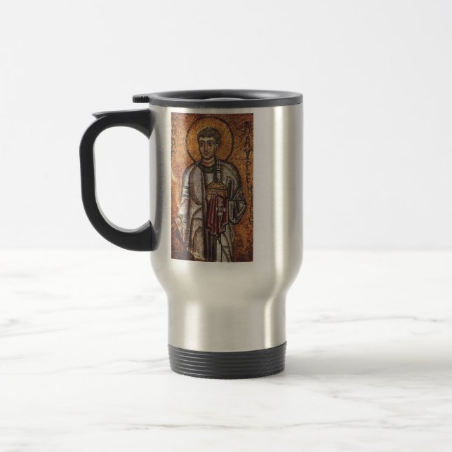 Saint Lawrence Orthodox Mosaic Art Print Travel Mug (Left)