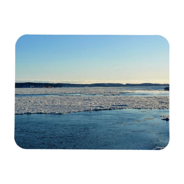 Saint Lawrence River in Winter, Quebec, Canada Magnet (Horizontal)