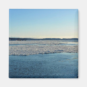 Saint Lawrence River in Winter, Quebec, Canada Magnet