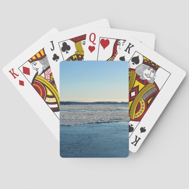 Saint Lawrence River in Winter, Quebec, Canada Playing Cards (Back)