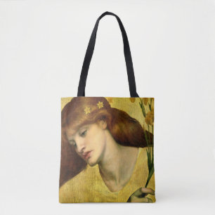 Saint Lily [Sancta Lilias] (by Gabriel Rossetti) Tote Bag