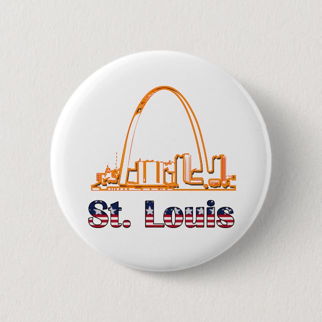 Saint Louis Arch 6 Cm Round Badge (Front)