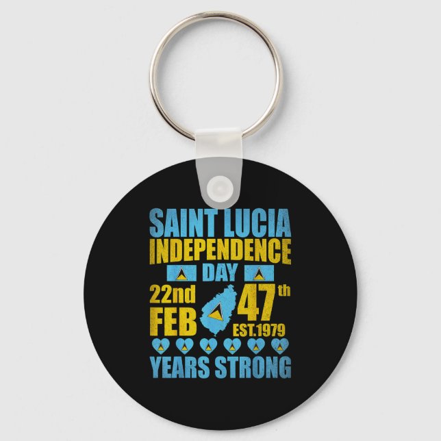 Saint lucia 47th independence day lucian pride st key ring (Front)