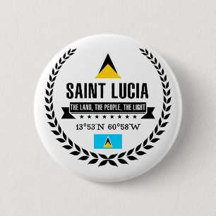 Saint Lucia 6 Cm Round Badge