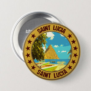 Saint Lucia 7.5 Cm Round Badge
