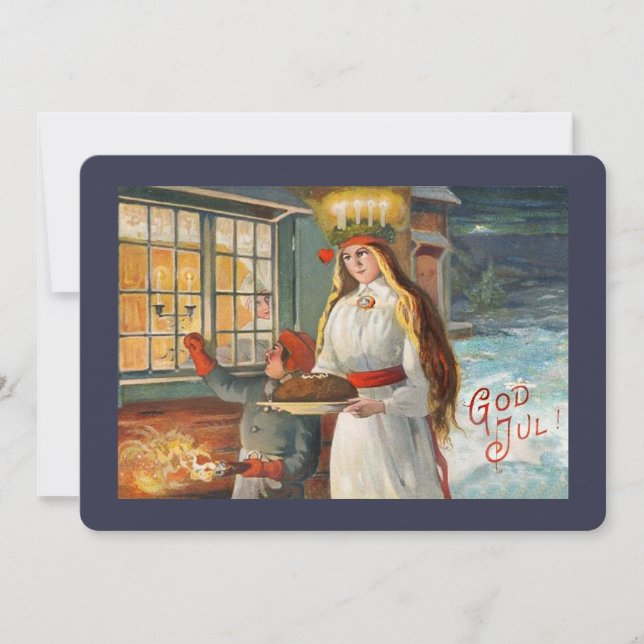 Saint Lucia and Child Bringing Saffron Bread (Front)
