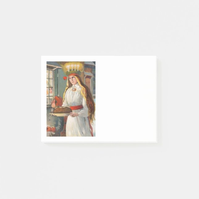 Saint Lucia and Child Bringing Saffron Bread Post-it Notes (Front)