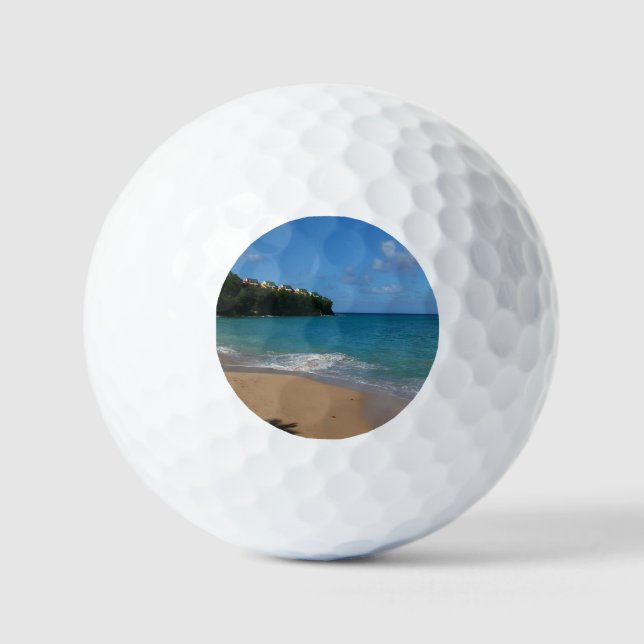 Saint Lucia Beach Tropical Vacation Landscape Golf Balls (Front)