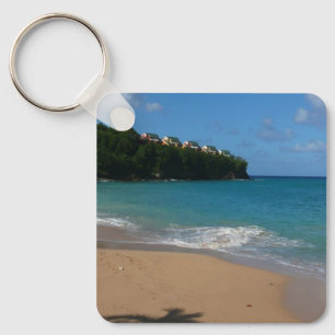 Saint Lucia Beach Tropical Vacation Landscape Key Ring