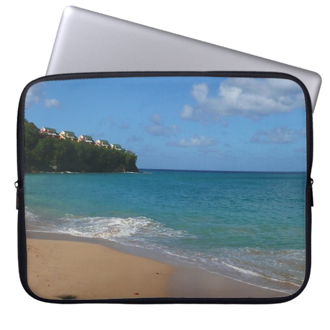 Saint Lucia Beach Tropical Vacation Landscape Laptop Sleeve (Front)