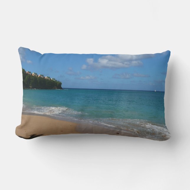 Saint Lucia Beach Tropical Vacation Landscape Lumbar Cushion (Front)