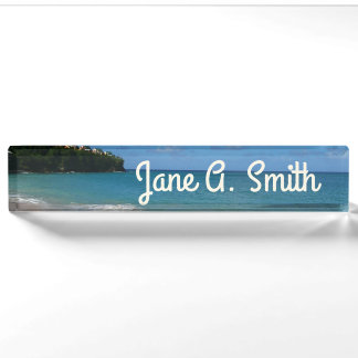 Saint Lucia Beach Tropical Vacation Landscape Nameplate