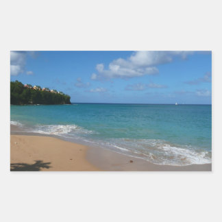 Saint Lucia Beach Tropical Vacation Landscape Rectangular Sticker