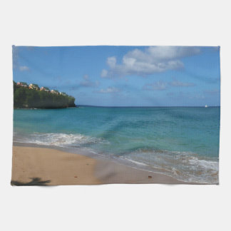 Saint Lucia Beach Tropical Vacation Landscape Tea Towel