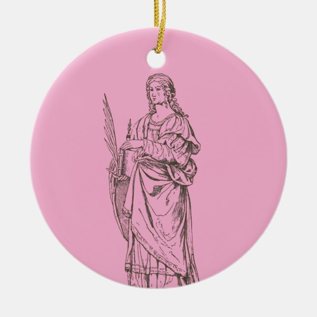 Saint Lucia by Bernardino Luini  Ceramic Tree Decoration (Front)