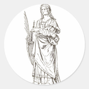 Saint Lucia by Bernardino Luini Classic Round Sticker