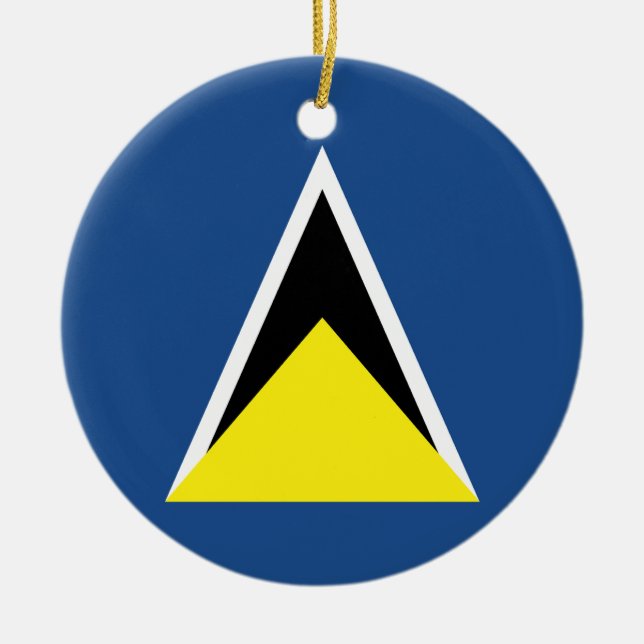 Saint Lucia Ceramic Tree Decoration (Front)