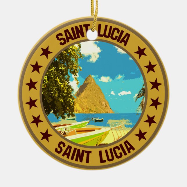 Saint Lucia                                        Ceramic Tree Decoration (Front)