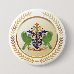 Saint Lucia Coat Of Arms 7.5 Cm Round Badge