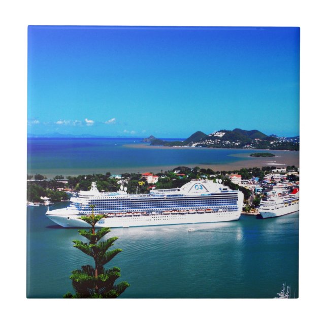 Saint Lucia, cruise ship Tile (Front)