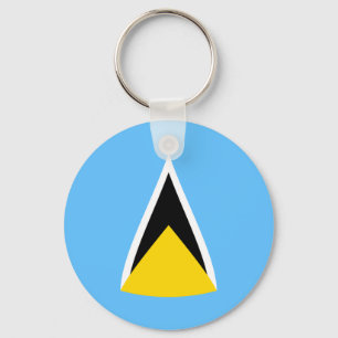 Saint Lucia Fisheye Flag Keychain