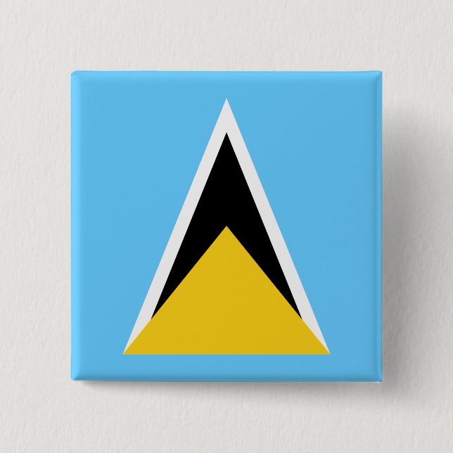 Saint Lucia  Flag 15 Cm Square Badge (Front)