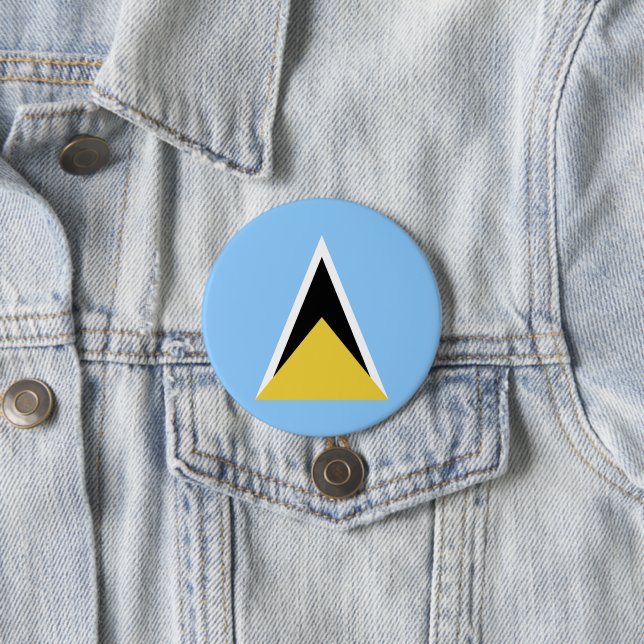 Saint Lucia flag 7.5 Cm Round Badge (In Situ)