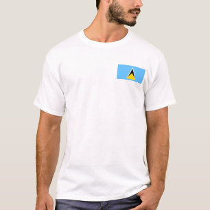 Saint Lucia Flag and Map T-Shirt